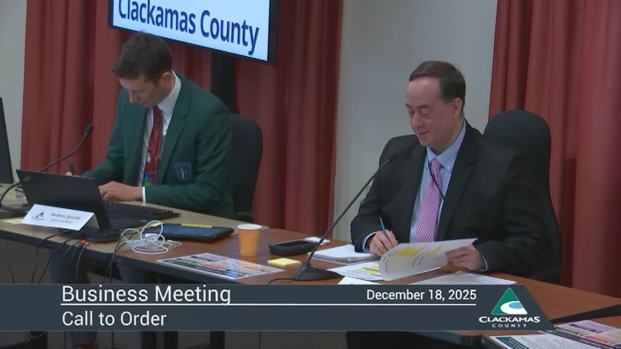Board of Clackamas County Commissioners - 12/18