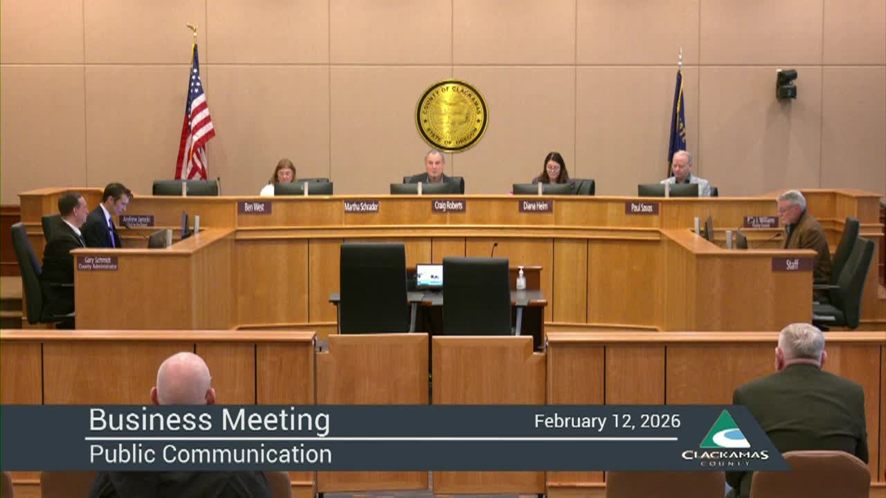 Board of Clackamas County Commissioners - 02/12