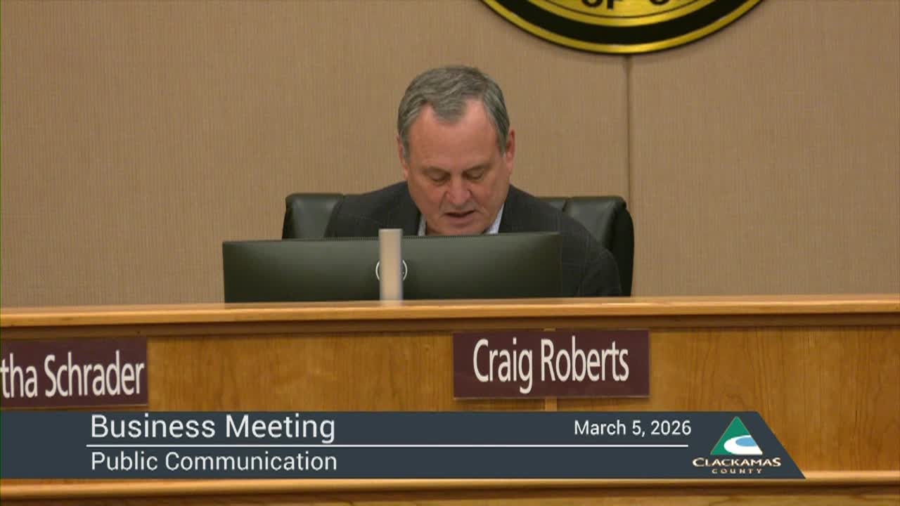 Board of Clackamas County Commissioners - 03/05