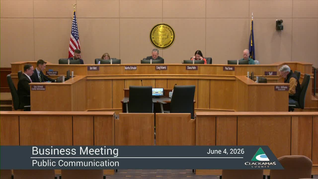 Board of Clackamas County Commissioners - 06/04